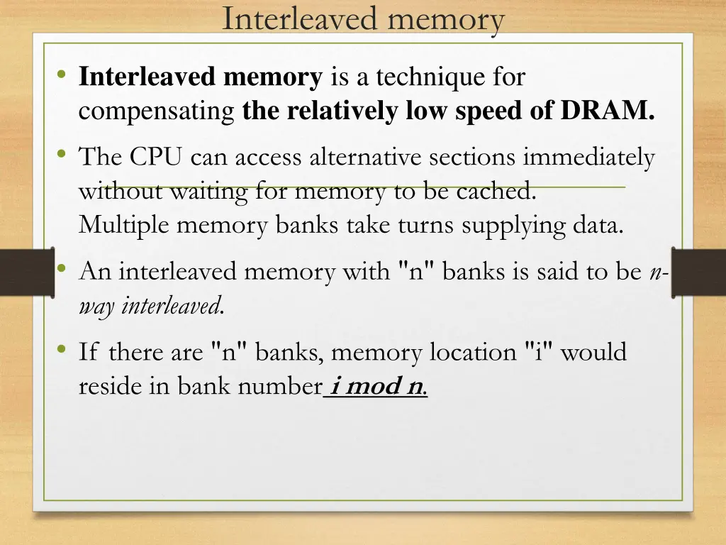 interleaved memory 1