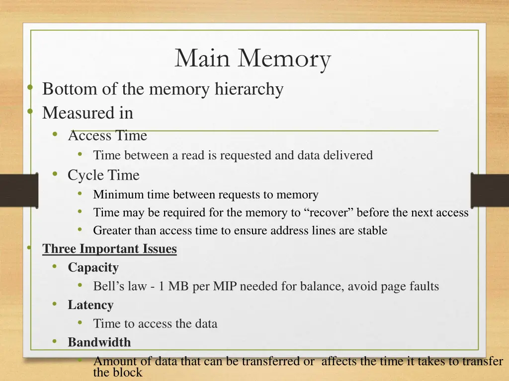 main memory