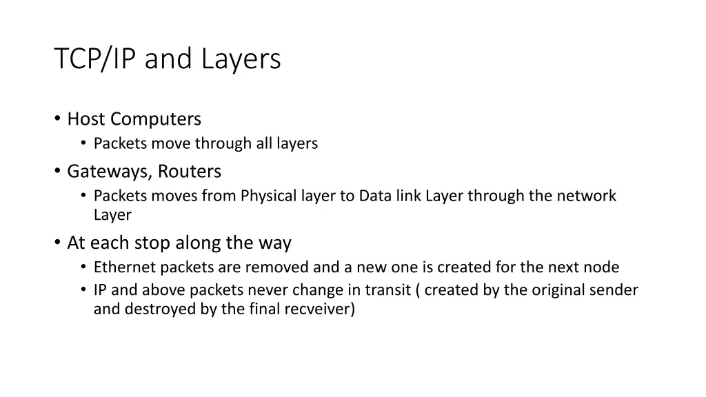 tcp ip and layers