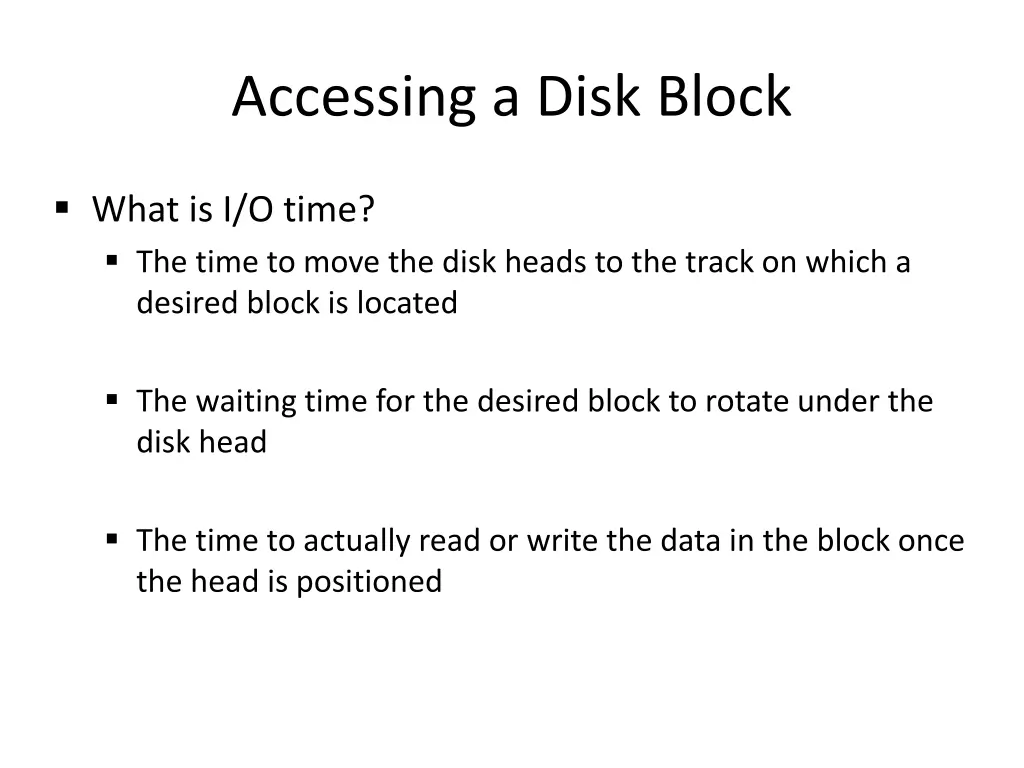 accessing a disk block