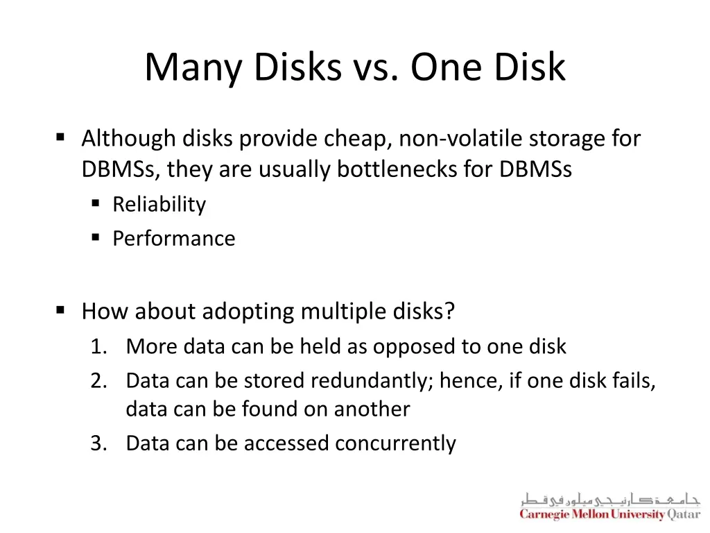 many disks vs one disk
