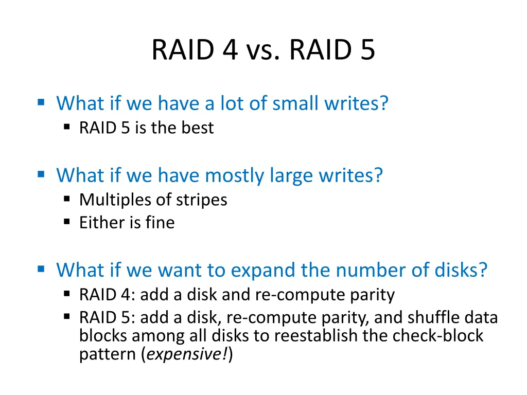 raid 4 vs raid 5