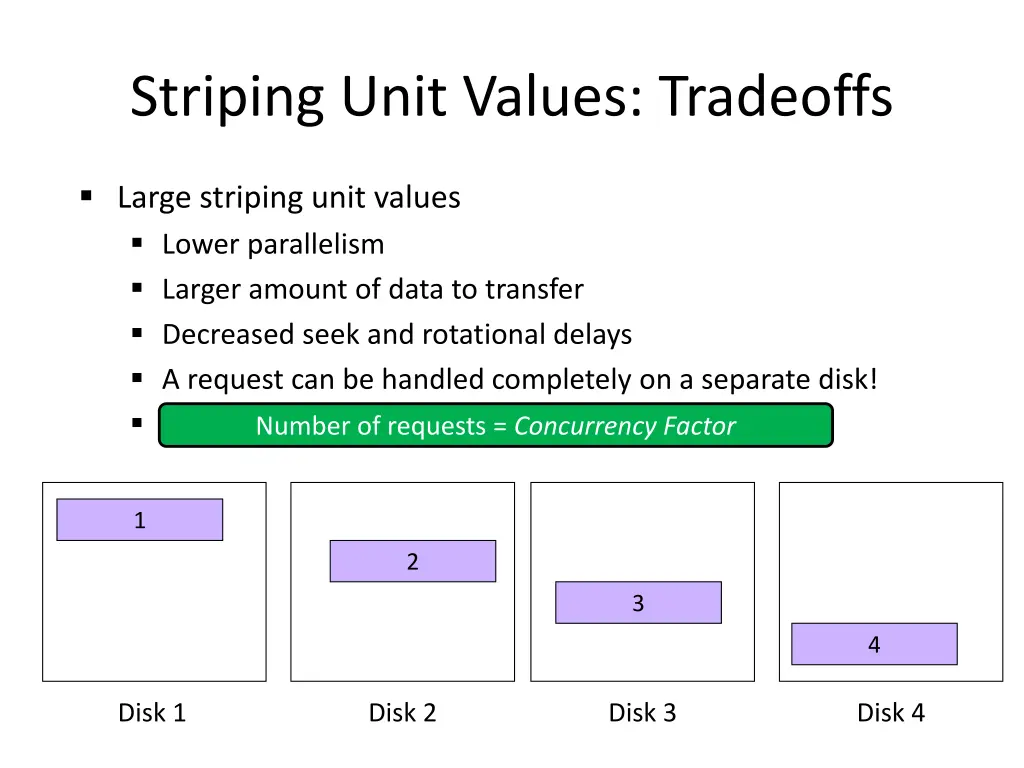 striping unit values tradeoffs 2
