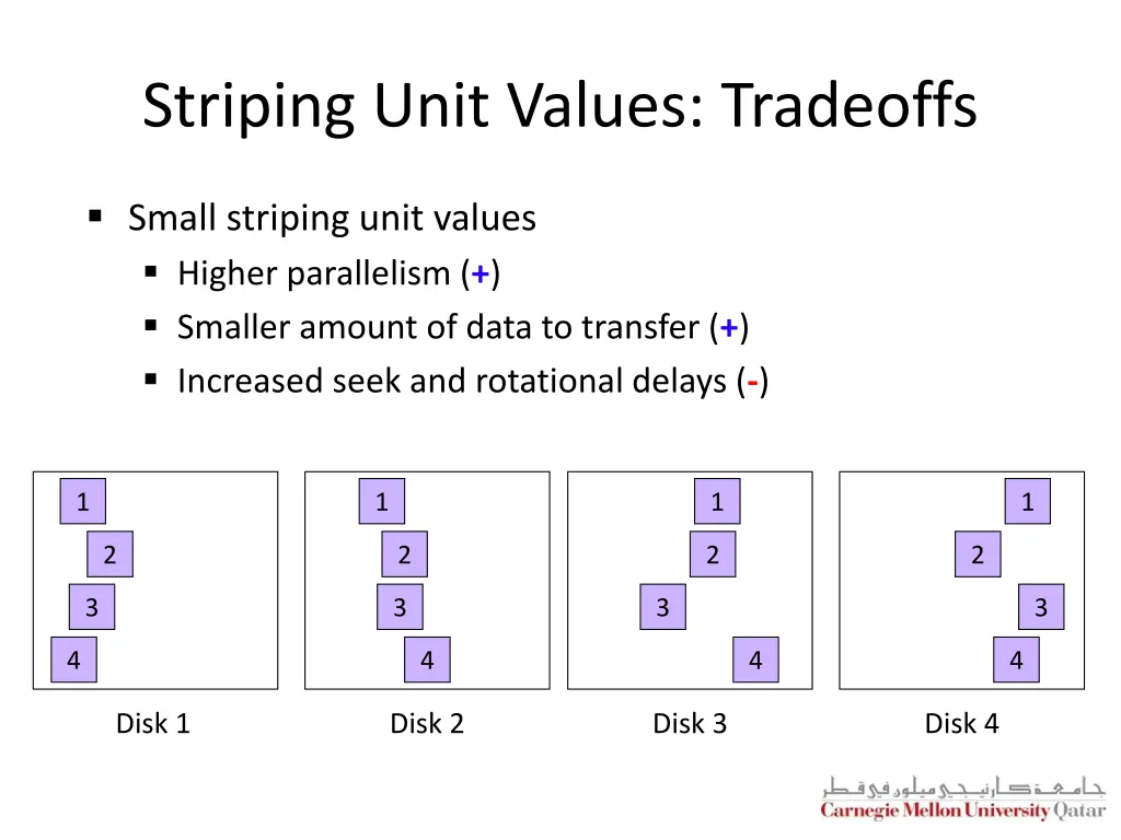 striping unit values tradeoffs