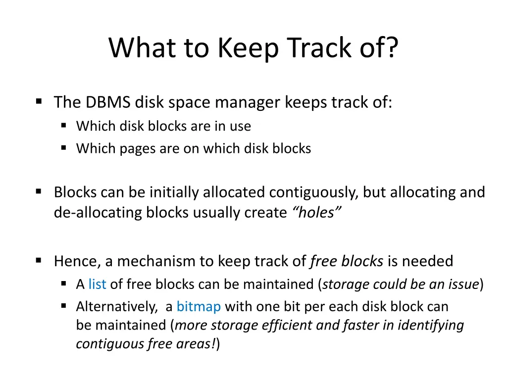 what to keep track of