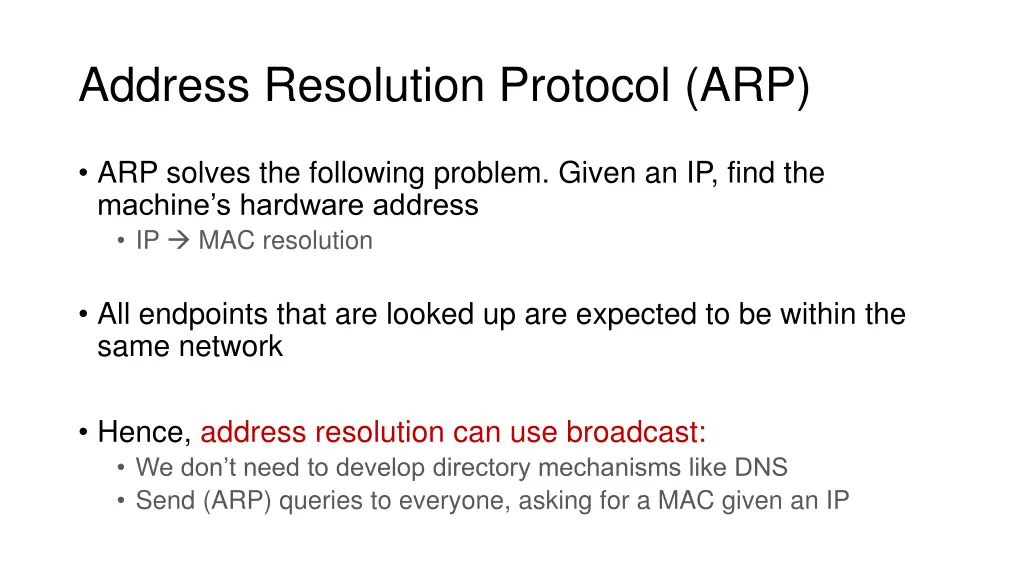 address resolution protocol arp
