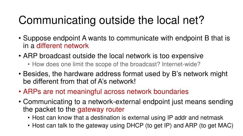 communicating outside the local net