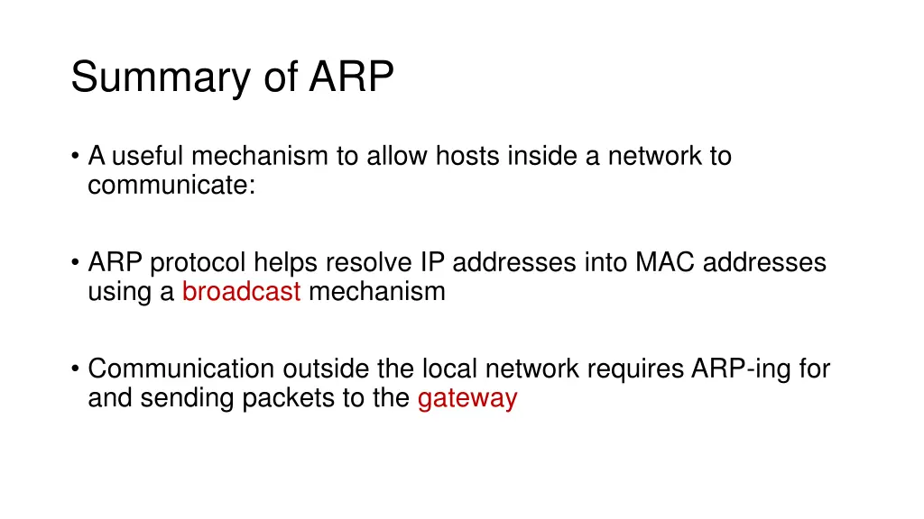 summary of arp