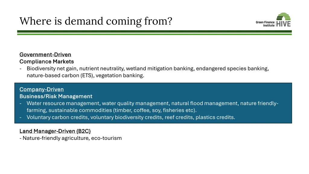 where is demand coming from 1