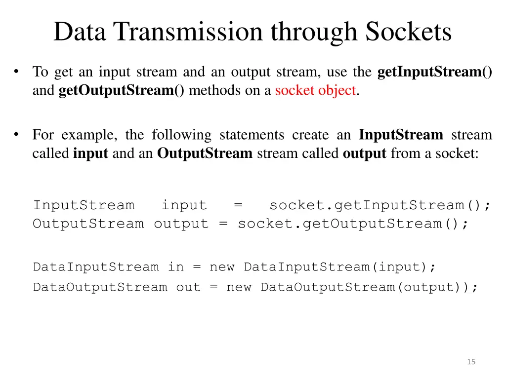 data transmission through sockets 2