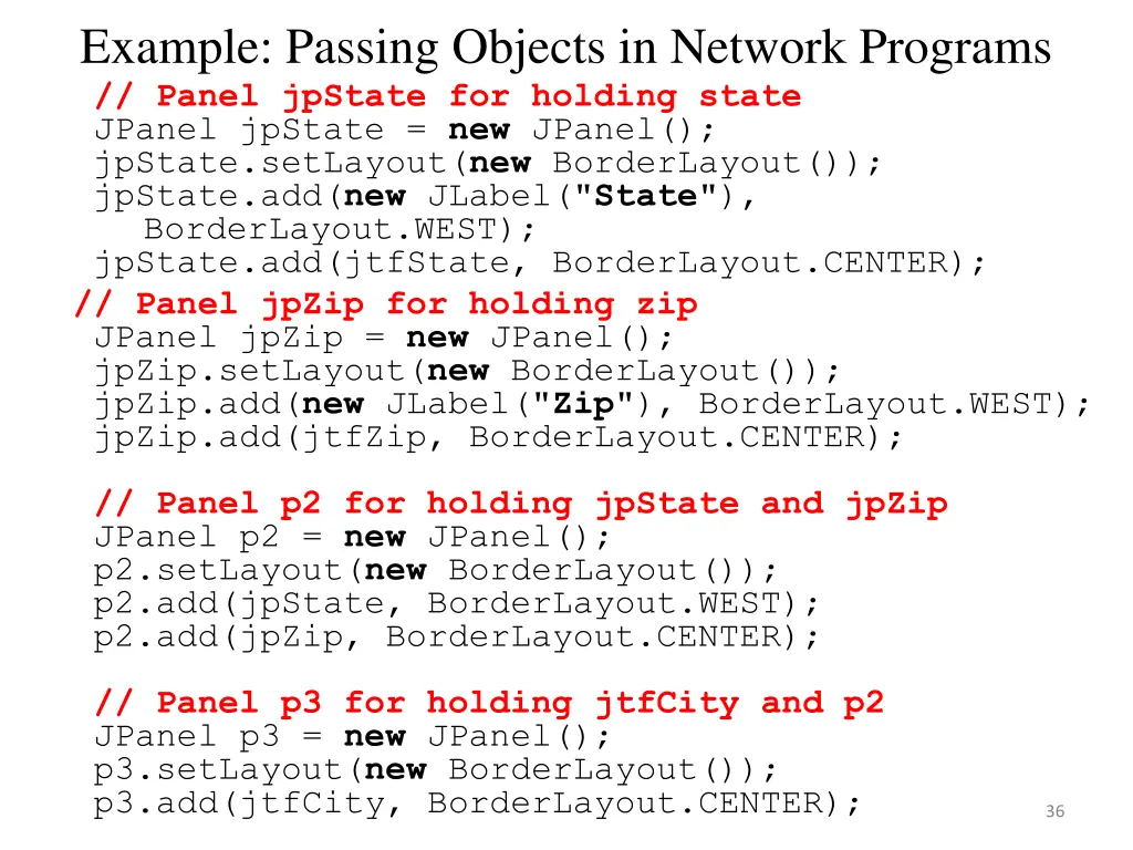 example passing objects in network programs 3