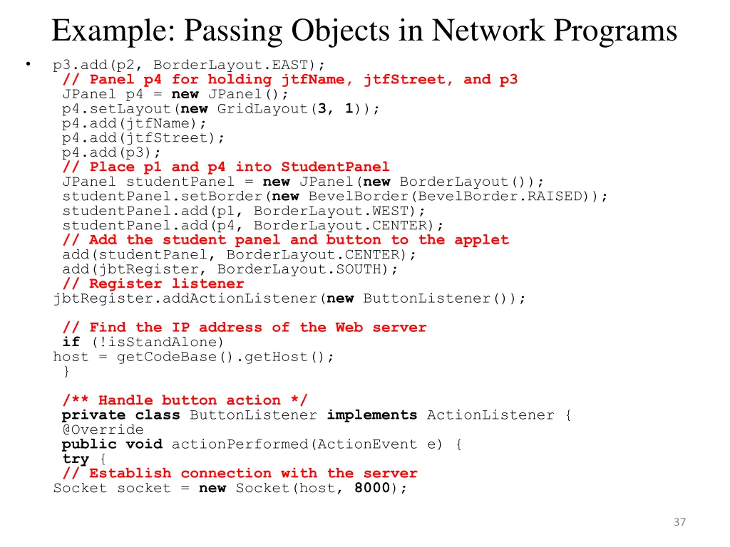 example passing objects in network programs 4