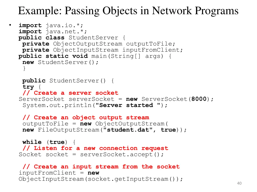 example passing objects in network programs 7