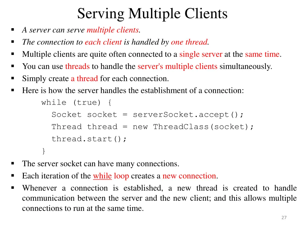 serving multiple clients a server can serve