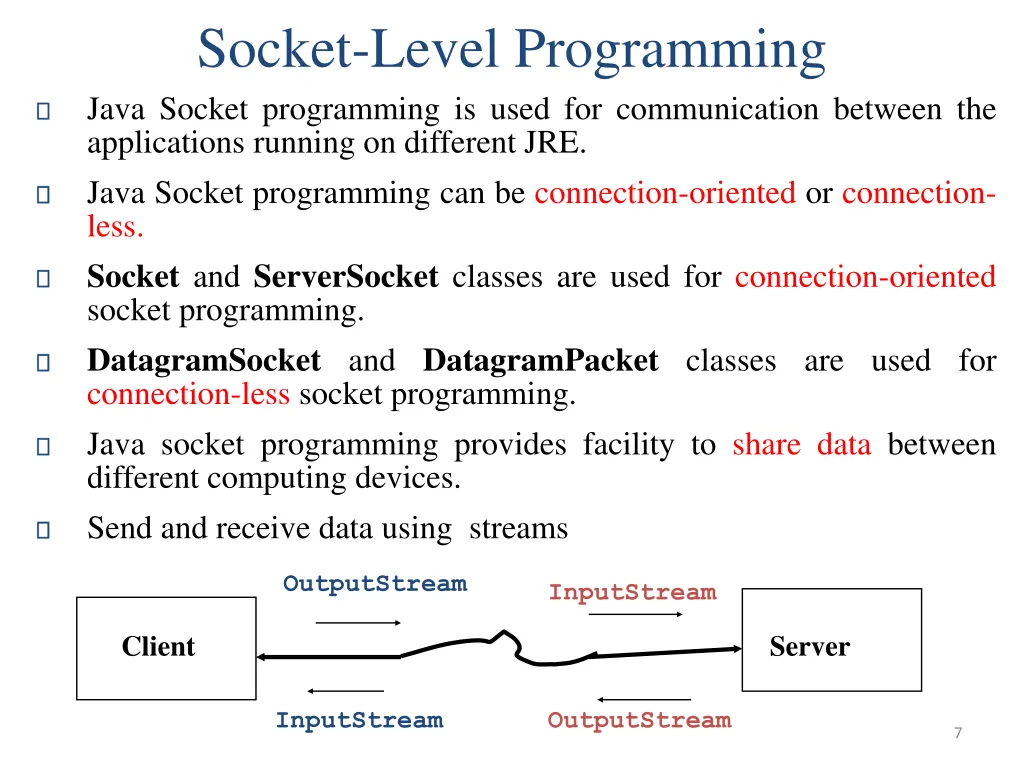 socket level programming java socket programming