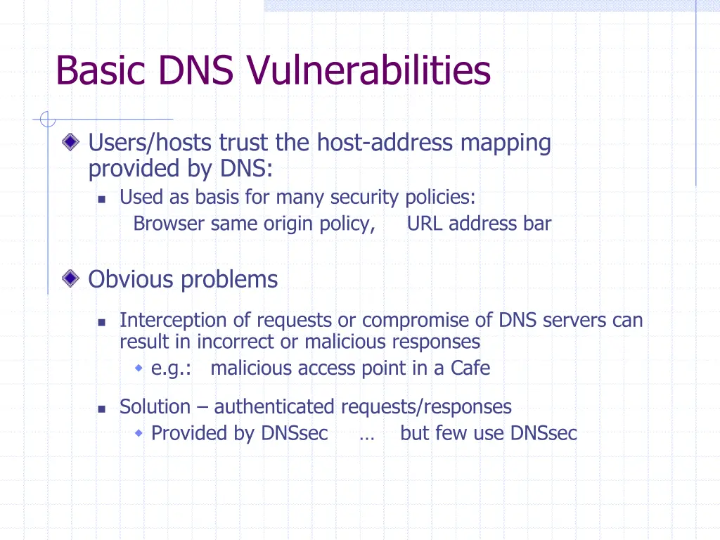 basic dns vulnerabilities