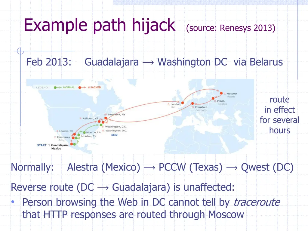 example path hijack source renesys 2013