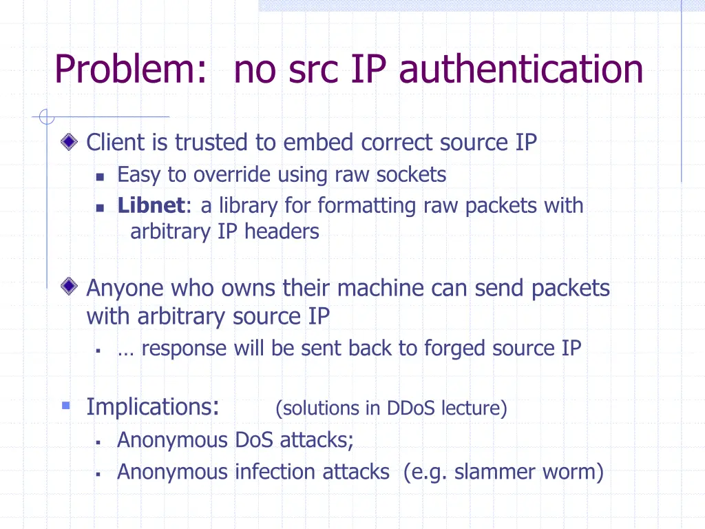 problem no src ip authentication
