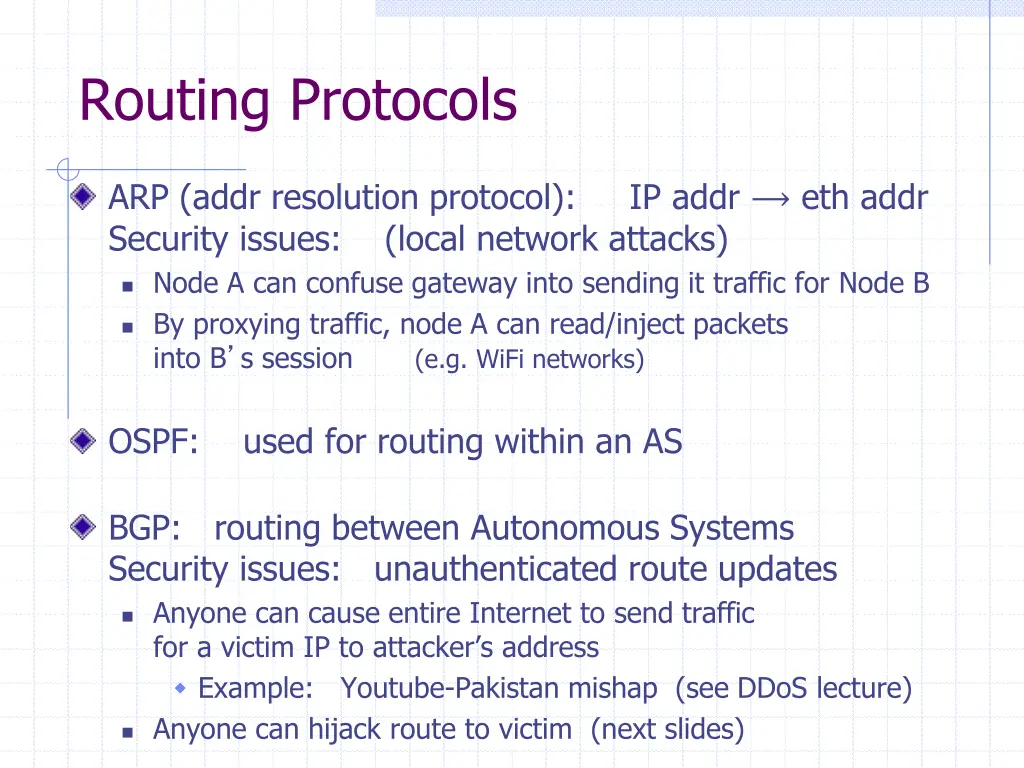 routing protocols