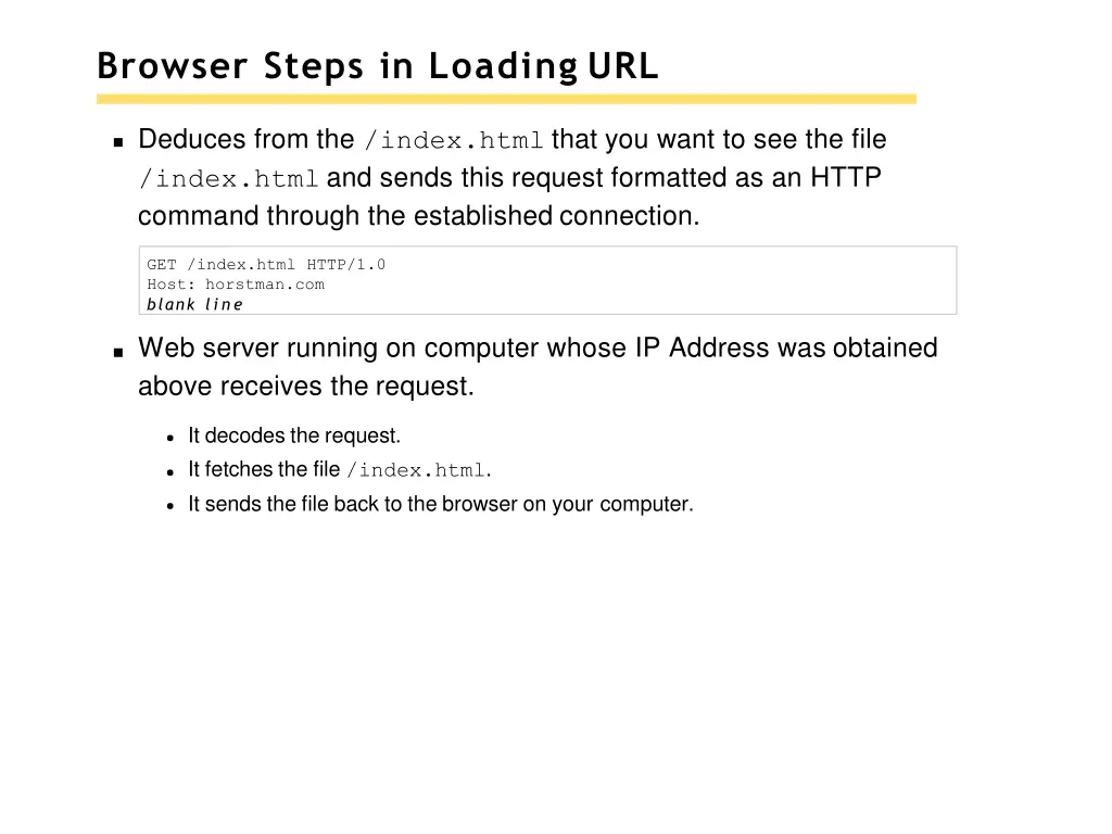 browser steps in loading url 1