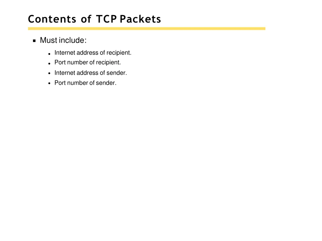 contents of tcp packets
