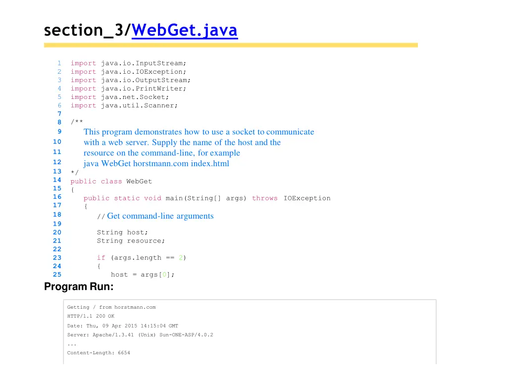 section 3 webget java