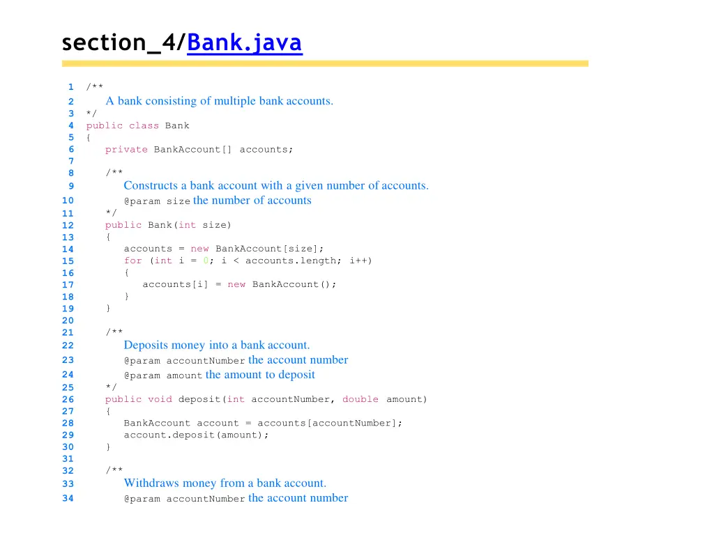 section 4 bank java