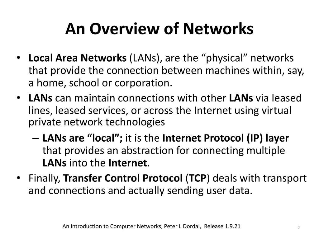an overview of networks