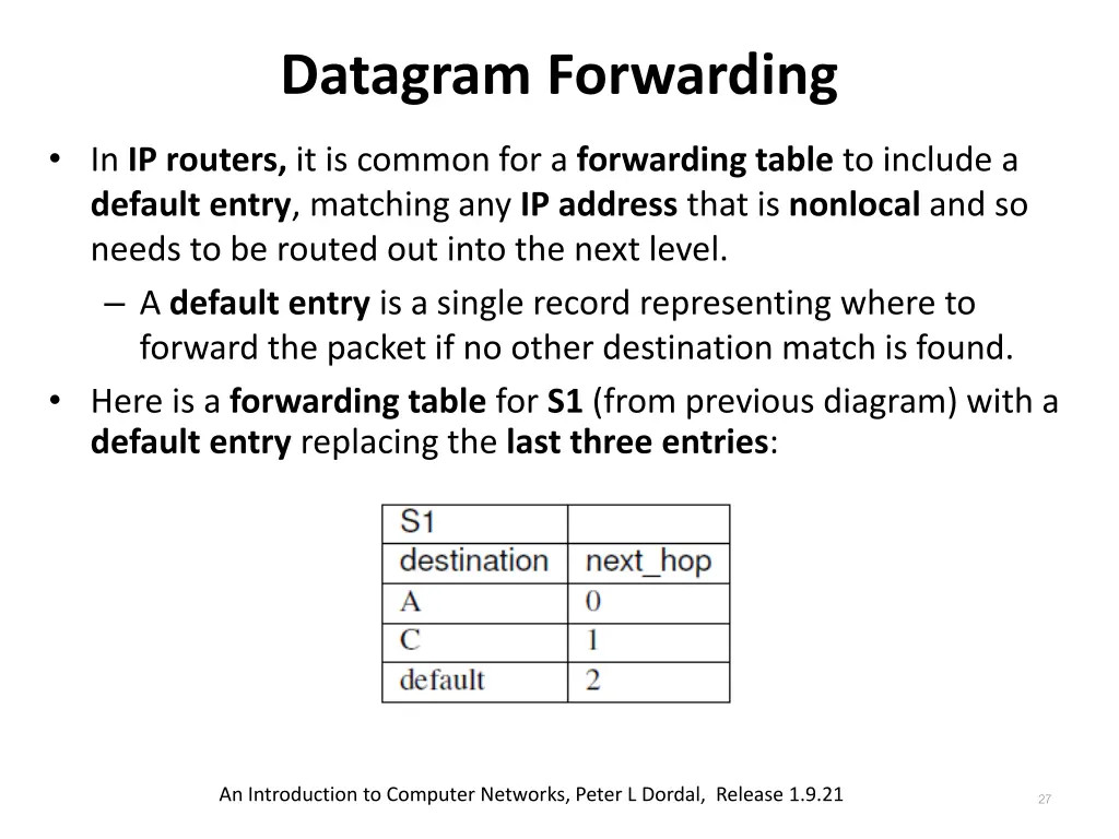 datagram forwarding 7