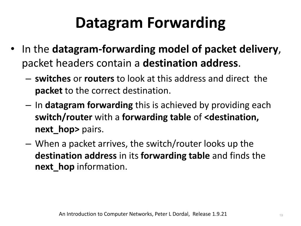 datagram forwarding