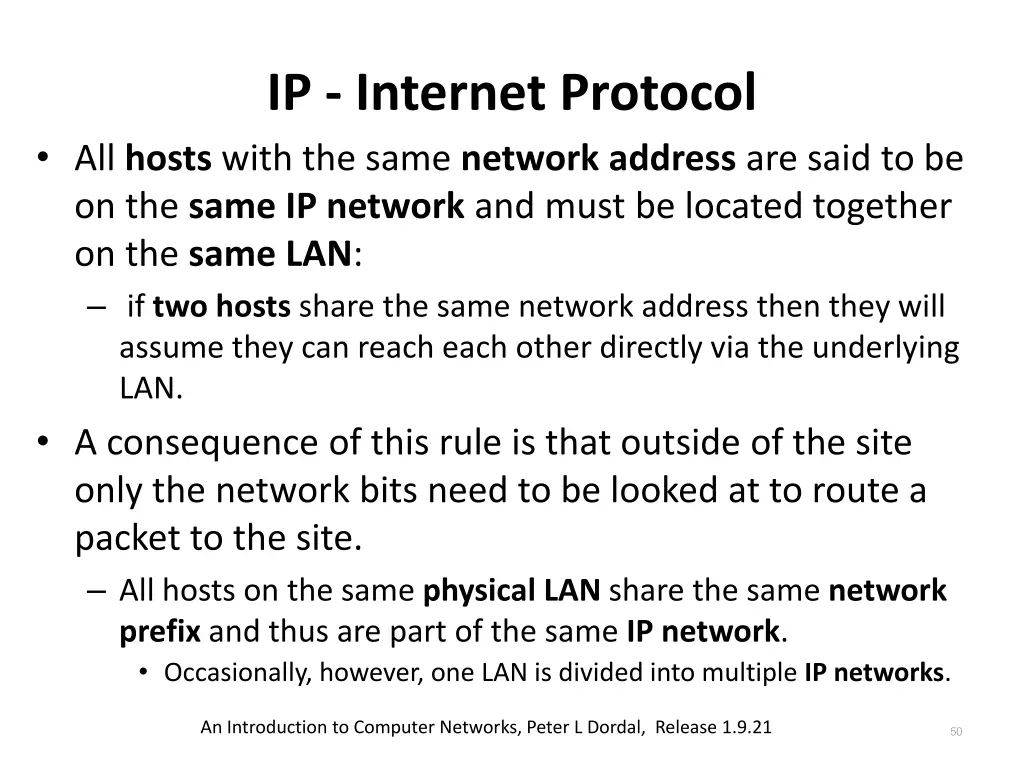 ip internet protocol all hosts with the same