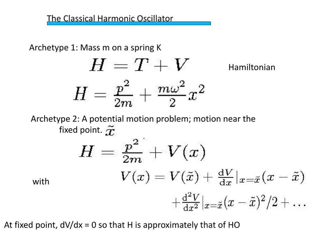 the classical harmonic oscillator