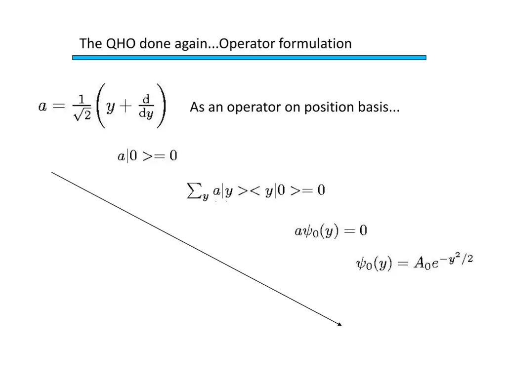 the qho done again operator formulation 2
