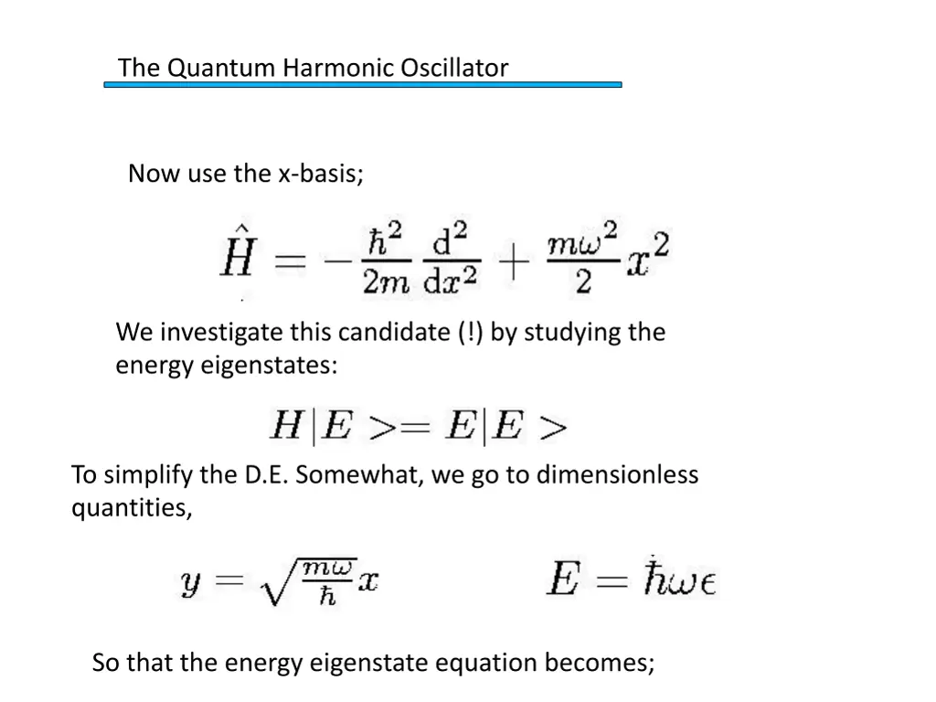 the quantum harmonic oscillator 1