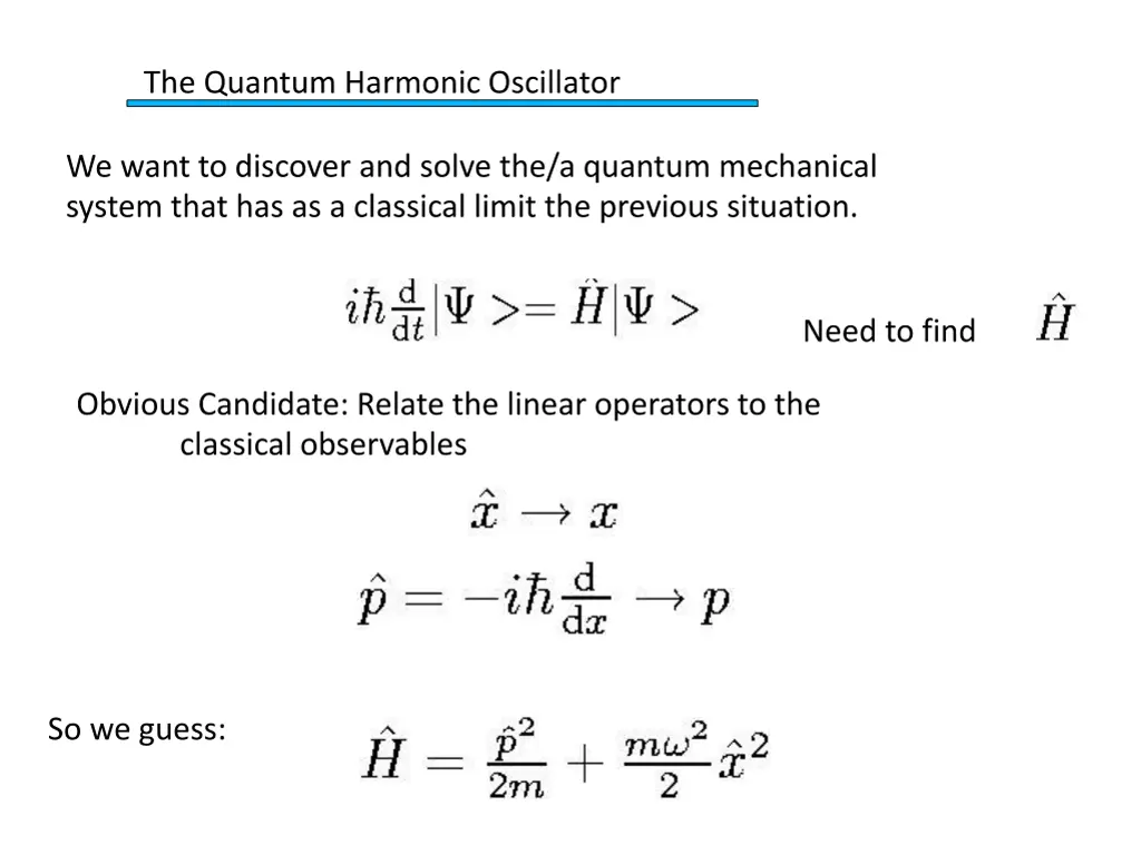 the quantum harmonic oscillator