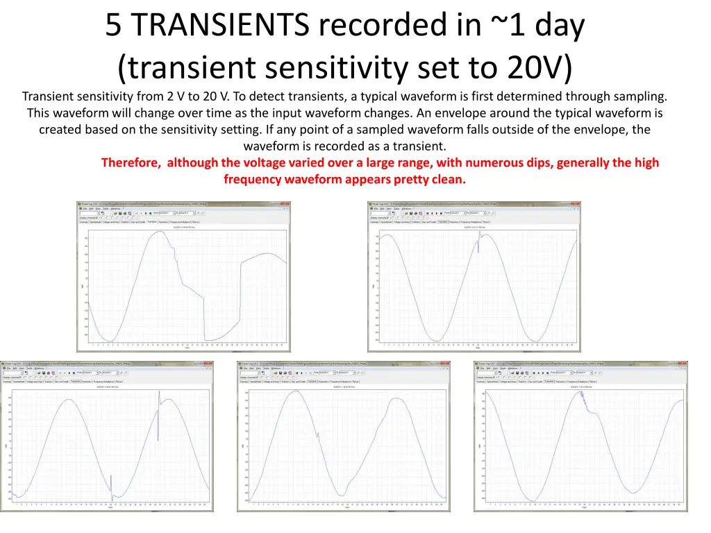 5 transients recorded in 1 day transient