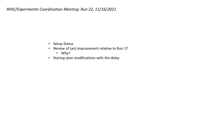 rhic experiments coordination meeting