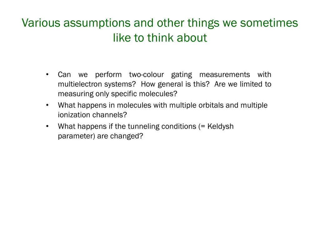 various assumptions and other things we sometimes
