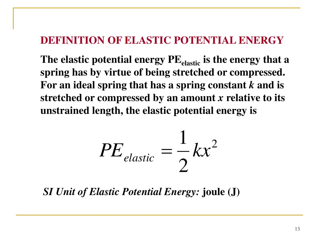 definition of elastic potential energy