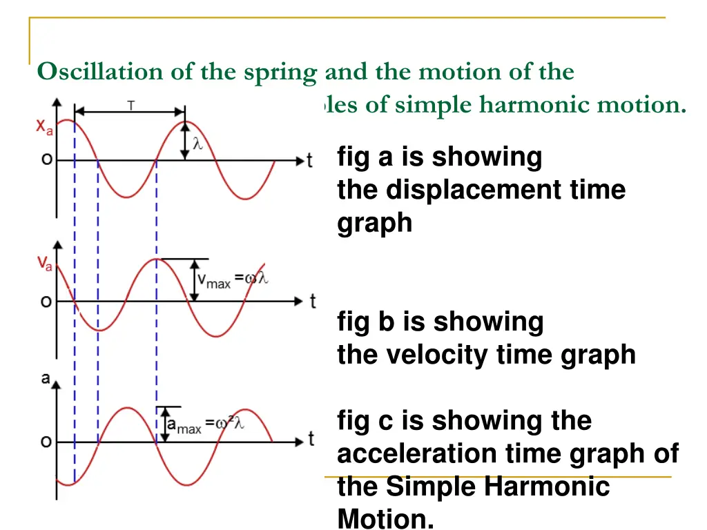 oscillation of the spring and the motion
