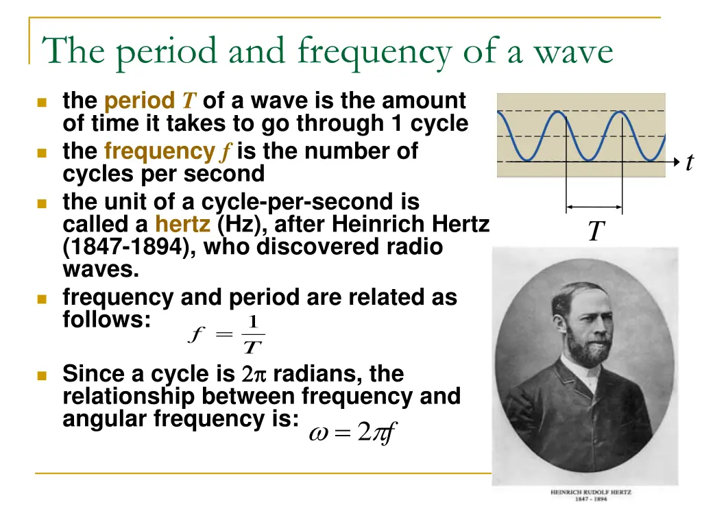 the period and frequency of a wave
