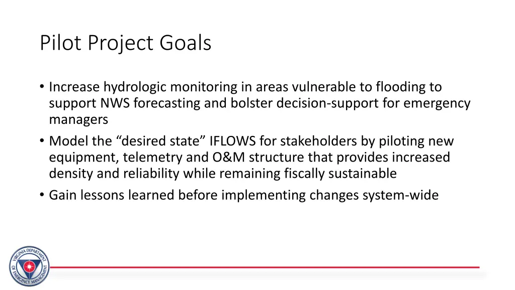 pilot project goals
