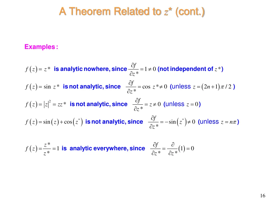 a theorem related to z cont