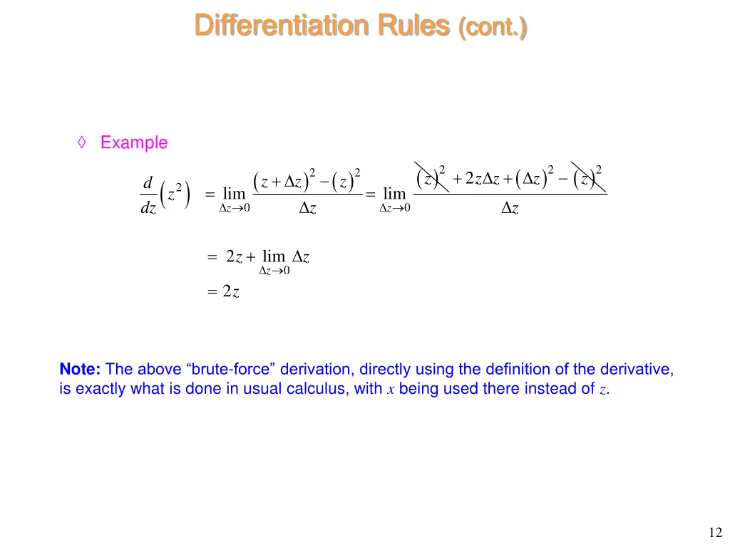 differentiation rules cont