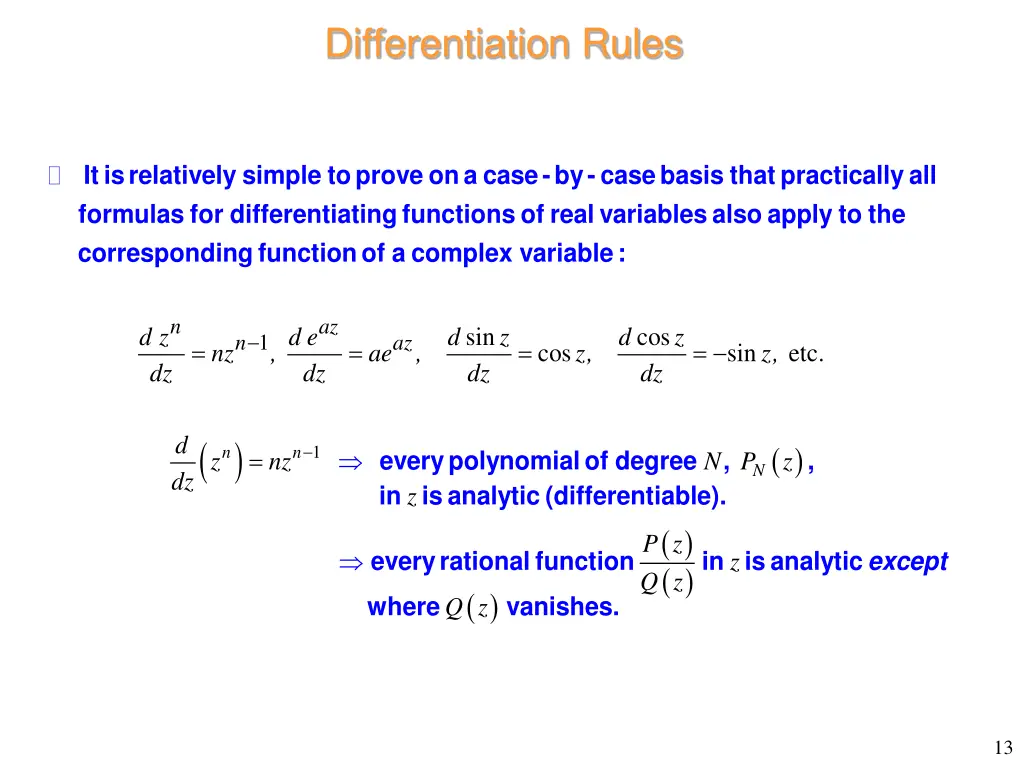 differentiation rules