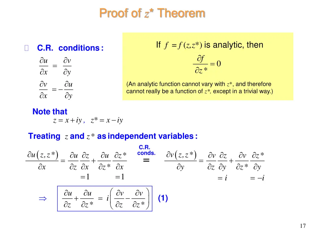 proof of z theorem