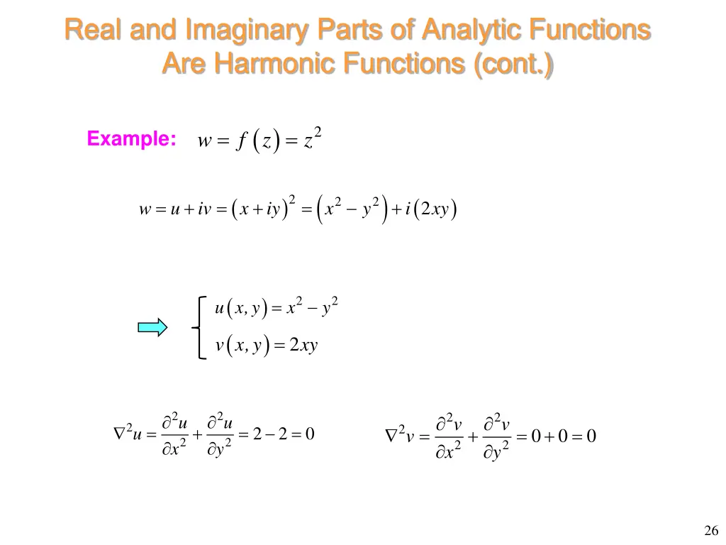 real and imaginary parts of analytic functions 2