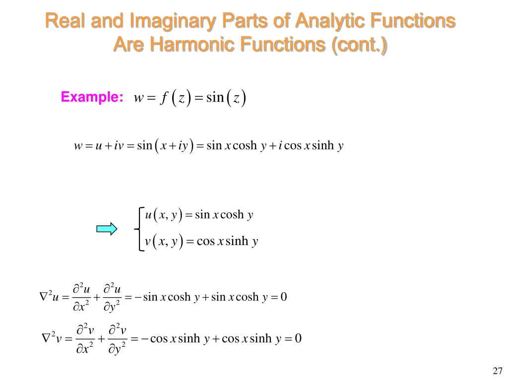 real and imaginary parts of analytic functions 3