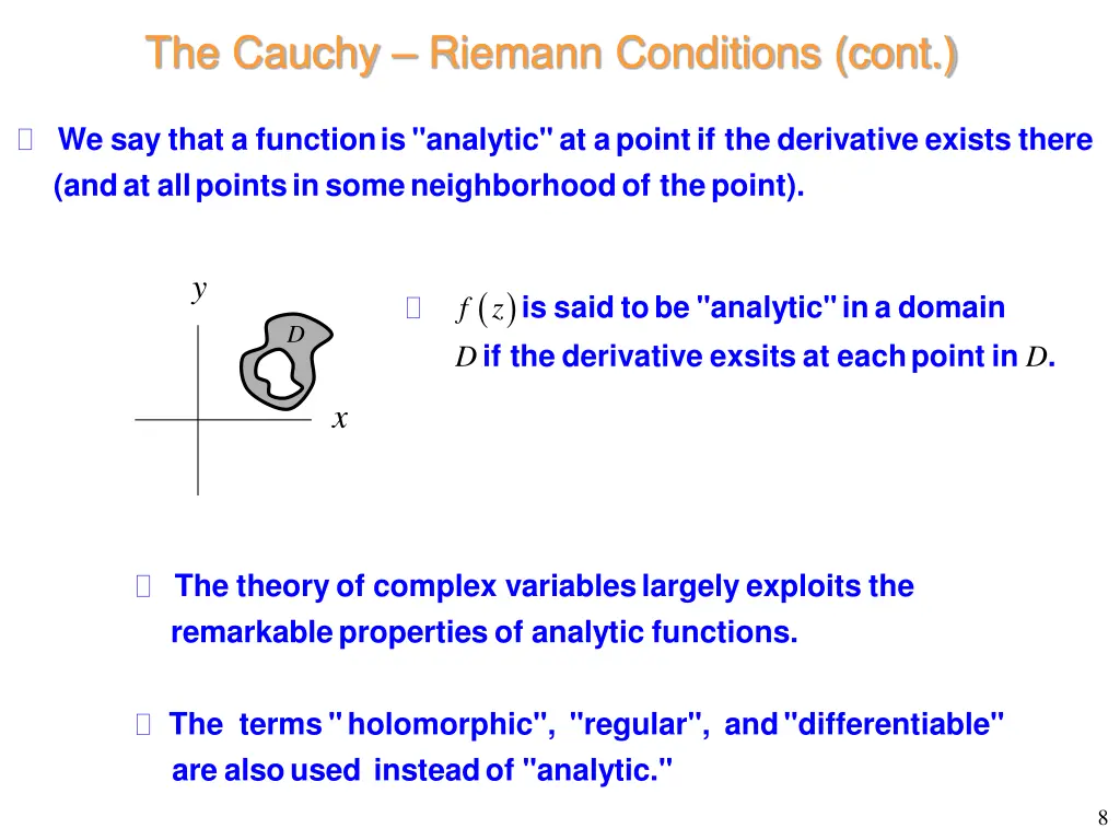 the cauchy riemann conditions cont 3