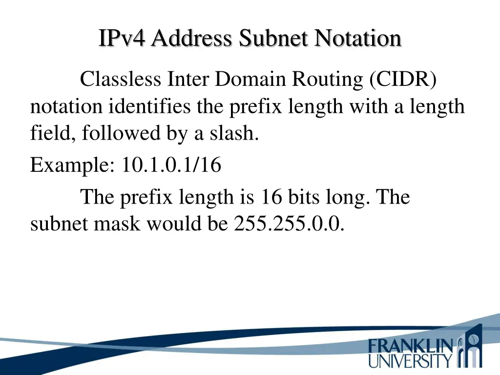 ipv4 address subnet notation